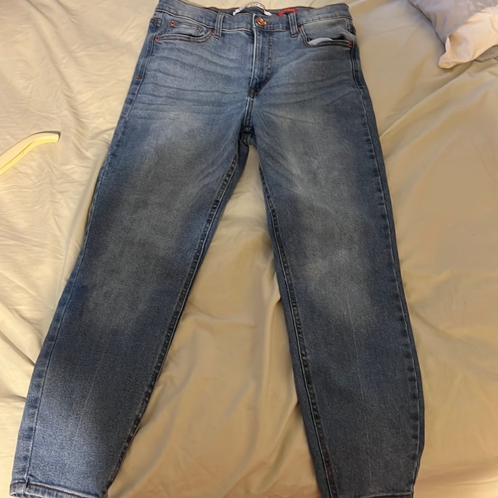Mid waisted, blue jeans, 11 in juniors, never worn